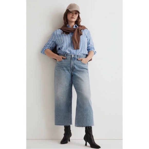 Madewell Denim - Madewell $128 The Plus Pefect Wide Leg Crop Jean Altoona Wash Size 16W
